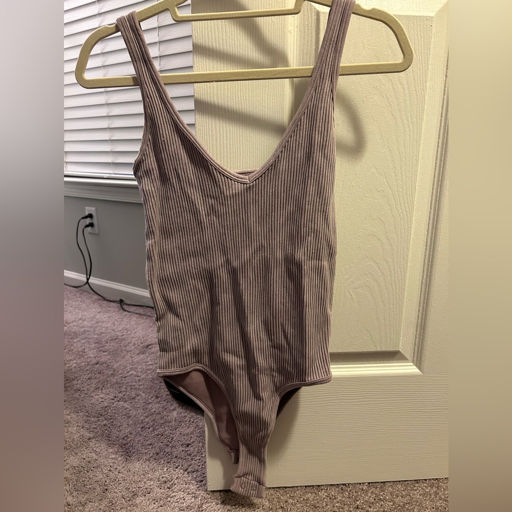 Light purple ribbed bodysuit